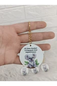 Doğrukan Hediyelik 10 adet koala konsept ahşap anahtarlık 5 cm yenidoğan doğum günü mevlüt hediyelikleri thumbnail 1