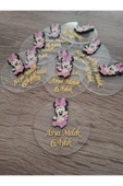 Doğrukan Hediyelik Oturan Minnie mouse figürlü şeffaf pleksi yenidoğan doğum günü magnet hediyelik (10 adet) thumbnail 1