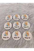 Doğrukan Hediyelik Winnie the pooh figürlü ahşap yenidoğan doğum günü hediyelik magnet(10 adet) thumbnail 3