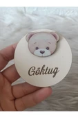 Doğrukan Hediyelik Ayıcık Figürlü Ahşap Yenidoğan Magnet Hediyelik(20 ADET) thumbnail 1
