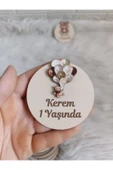 Doğrukan Hediyelik 10 adet ayıcık figürlü ahşap taban yenidoğan doğum günü mevlüt magnet hediyelik (figür seçilebilir) thumbnail 2