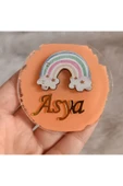 Doğrukan Hediyelik Pastel gökkuşağı konsept pleksi yenidoğan doğum günü mevlüt magnet hediyelik (10 adet) thumbnail 1