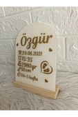 Doğrukan Hediyelik Ahşap standlı pleksi doğum panosu yenidoğan hediyelikleri - 3