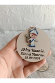 Doğrukan Hediyelik 10 adet sünnet çocuk figürlü ahşap magnet yenidoğan doğum günü mevlüt hediyelikleri thumbnail 1