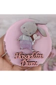 Doğrukan Hediyelik 10 adet pembe tulumlu tavşan figirlü yenidoğan doğum günü hediyelik magnet thumbnail 1