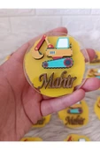 Doğrukan Hediyelik 10 Adet İş Makinesi Konsept Traktörlü Pleksi Figürlü Yenidoğan Doğum Günü Magnet Hediyelik thumbnail 4