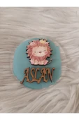 Doğrukan Hediyelik Taçlı aslan figürlü yenidoğan doğum günü hediyelik magnet(10 adet) thumbnail 2