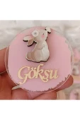 Doğrukan Hediyelik Rengarenk tavşan figürlü Pleksi Yenidoğan doğum günü magnet hediyelik (10 adet) thumbnail 1