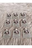 Doğrukan Hediyelik Panda figürlü pencere şeklinde pleksili yenidoğan doğum günü magnet hediyelik(10 adet) thumbnail 3