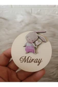 Doğrukan Hediyelik Kalpli Tavşan Figürlü Ahşap Yenidoğan Doğum Günü Magnet Hediyelik(20 ADET) thumbnail 1