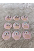 Doğrukan Hediyelik Pastel renk gökkuşağı yenidoğan doğum günü pleksi magnet hediyelik(10 adet) thumbnail 2