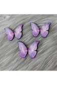 Doğrukan Hediyelik 25 Adet 4 cm Uv Baskılı Mor Kelebek Figür Bebek Ürünü Süslemelerine Uygun thumbnail 1