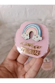Doğrukan Hediyelik Pastel renk gökkuşağı yenidoğan doğum günü pleksi magnet hediyelik(10 adet) thumbnail 3
