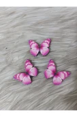 Doğrukan Hediyelik 25 Adet Fuşya Kelebek 4 cm Uv Baskılı Ahşap Figür Bebek Ürünü Süslemelerine Uygun thumbnail 1