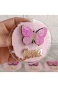 Doğrukan Hediyelik Pembe Kelebek Figürlü Yenidoğan Doğum Günü Hediyelik Magnet (10 adet) thumbnail 1
