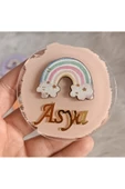 Doğrukan Hediyelik Pastel gökkuşağı konsept pleksi yenidoğan doğum günü mevlüt magnet hediyelik (10 adet) thumbnail 2