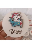 Doğrukan Hediyelik Unisex Uçakta Ayıcık Ahşap Figürlü Yenidoğan Doğum Günü Magnet Hediyelik(10 adet) thumbnail 1