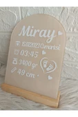Doğrukan Hediyelik Standlı doğum panosu pleksi bej renk yenidoğan hediyelikleri thumbnail 2