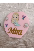 Doğrukan Hediyelik 30 cm deniz kızı konsept kapı süsü pleksi yenidoğan doğum günü - 3