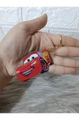 Doğrukan Hediyelik 10 adet şimşek McQueen anahtarlık yenidoğan doğum günü hediyelik ahşap üzeri uv baskılı thumbnail 3