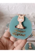 Doğrukan Hediyelik Zürafa figürlü yenidoğan doğum günü pleksi magnet hediyelik kartlı(10 adet) thumbnail 1