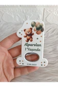Doğrukan Hediyelik Yeşil balonlu ayıcıklı 1 rakam açacak yenidoğan doğum günü mevlüt magnet hediyelik (10 adet) thumbnail 1