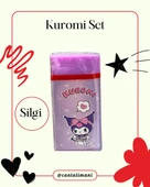 Kuromi Lisanslı Mor Kurşun Kalem Seti (3 Adet Kurşun Kalem, 2 Adet Silgi, Kalemtraş) - 4