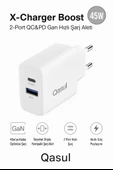 GaN Teknolojili 45W Çift Port Şarj Adaptörü Ultra Hızlı ve Güvenli Şarj Telefon Tablet Uyumlu - 1
