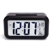 Dijital Alarmlı Masa Saati Led Ekran Siyah thumbnail 1