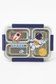 Dekorasyaa Mavi Çocuk Beslenme Kabı - Bölmeli Lunchbox - Vakumlu - 3 Bölmeli - 2