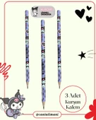 Kuromi Lisanslı Mor Kurşun Kalem Seti (3 Adet Kurşun Kalem, 2 Adet Silgi, Kalemtraş) - 2