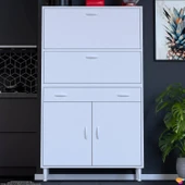 Modilayn VİO (90x163,4x32,5 cm) Yeni çekmeceli, kapaklı, ekmeklikli, çok amaçlı mutfak dolabı. thumbnail 1