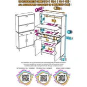 Modilayn VİO (90x163,4x32,5 cm) Yeni çekmeceli, kapaklı, ekmeklikli, çok amaçlı mutfak dolabı. thumbnail 5