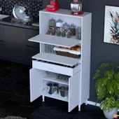 Modilayn VİO (80x163,4x32,5 cm) Yeni çekmeceli, kapaklı, ekmeklikli, çok amaçlı mutfak dolabı. - 3