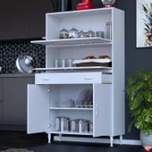 Modilayn VİO (95x163,4x32,5 cm) Yeni çekmeceli, kapaklı, ekmeklikli, çok amaçlı mutfak dolabı. - 2