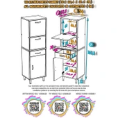 Modilayn VİO (50x163,4x32,5 cm) Yeni çekmeceli, kapaklı, ekmeklikli, çok amaçlı mutfak dolabı. thumbnail 5