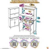 Modilayn VİO (100x163, 4x32, 5 cm) Yeni çekmeceli, kapaklı, ekmeklikli, çok amaçlı mutfak dolabı - 4