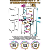 Modilayn VİO (55x163,4x32,5 cm) Yeni çekmeceli, kapaklı, ekmeklikli, çok amaçlı mutfak dolabı. - 5
