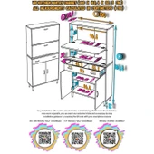 Modilayn VİO (100x163, 4x32, 5 cm) Yeni çekmeceli, kapaklı, ekmeklikli, çok amaçlı mutfak dolabı - 5