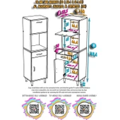 Modilayn VİO Çok Amaçlı Dolap: (50x163.4x32,5 cm) ölçülerinde, çekmeceli ve kapaklı mutfak dolabı. - 5