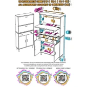 Modilayn VİO (95x163,4x32,5 cm) Yeni çekmeceli, kapaklı, ekmeklikli, çok amaçlı mutfak dolabı. - 5