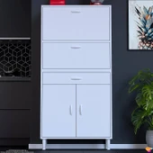 Modilayn VİO (70x163,4x32,5 cm) Yeni çekmeceli, kapaklı, ekmeklikli, çok amaçlı mutfak dolabı. - 1