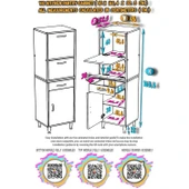 Modilayn VİO (45x163,4x32,5 cm) Yeni çekmeceli, kapaklı, ekmeklikli, çok amaçlı mutfak dolabı. - 5