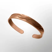 El Yapımı Yaprak Motifli Şık Bakır Bileklik | Doğadan İlham Alan Unisex Vintage Bileklik thumbnail 1