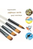 Fırça seti 24 Adet-4 farklı model, akrilik boya, yağlı boya, guaj boya, resim fırçası thumbnail 3