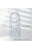Dönebilen geometri cetvel, üçgen cetvel, çizim şablonu, çok fonksiyonlu cetvel seti-1Ad thumbnail 4