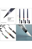 Brush pen, hazneli fırça uçlu kalem, çini, seramik, tahrir fırçası, çizim fırça, 3 Adet-S-M-L - 2