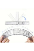 Eklem Açısı Ölçüm Cetveli, Sanatçılar, Tasarımcılar ve Öğrenciler için Uygun 180° Çift İnç/cm-1Ad thumbnail 3