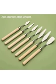 Spatula Seti Spatul Akrilik Yağlı Boya Hobi Çalışmaları 7 li-Palet Bıçağı Seti-Ahşap Sap thumbnail 1