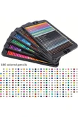 180 Renkli profesyonel sulu boya kalem seti, suluboya kalemleri, hediye kalem seti, yüksek pigment thumbnail 6